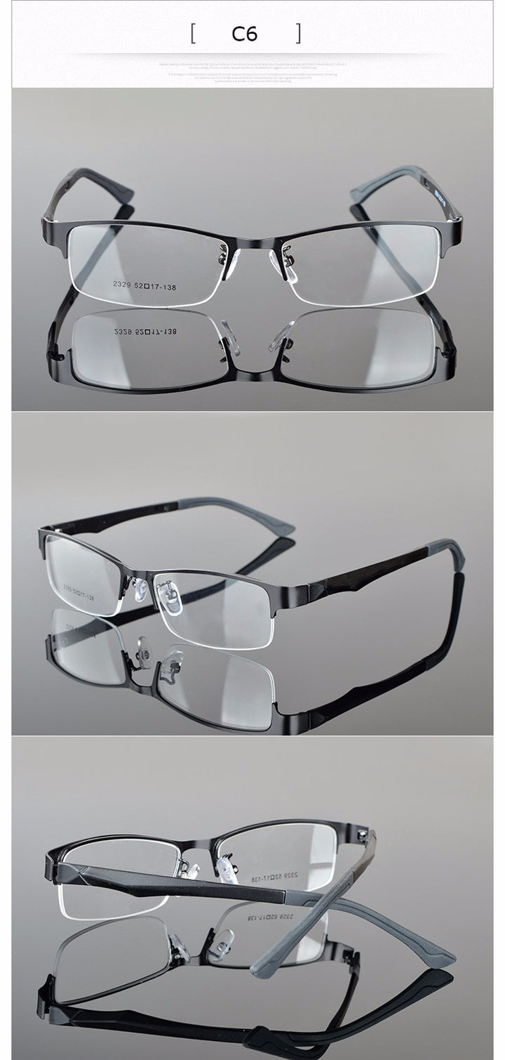 Reven Jate Women's Semi Rim Alloy Eyeglasses 2329 Semi Rim Reven Jate