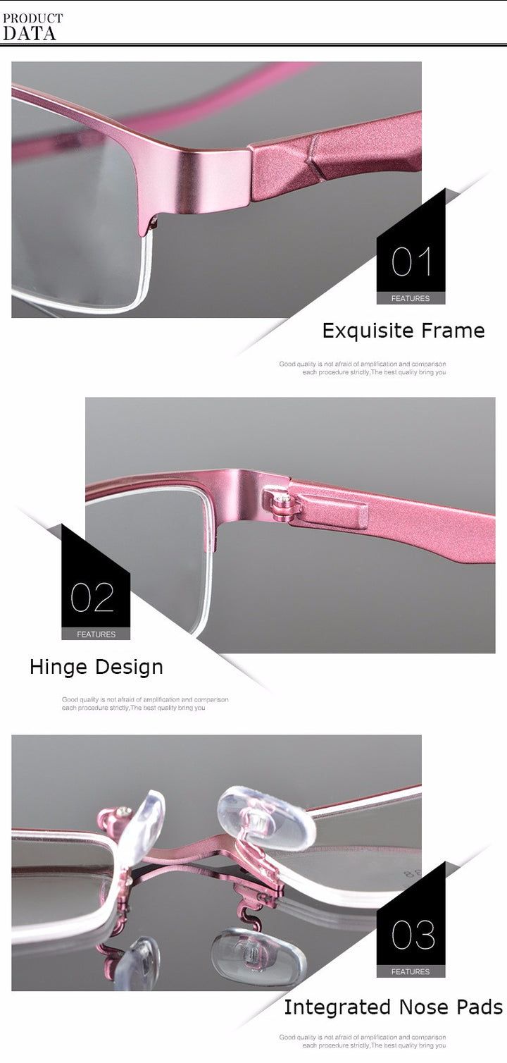 Reven Jate Women's Semi Rim Alloy Eyeglasses 2329 Semi Rim Reven Jate