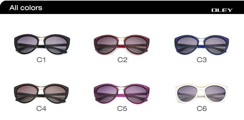 Oley Cat Eye Sunglasses Women Brand Designer Polarized Y7416 Sunglasses Oley