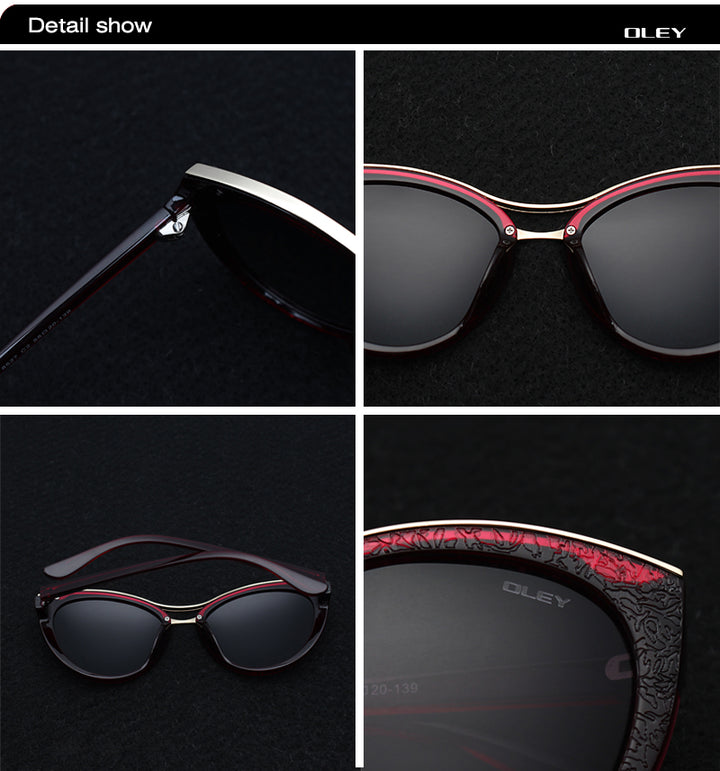 Oley Cat Eye Sunglasses Women Brand Designer Polarized Y7416 Sunglasses Oley