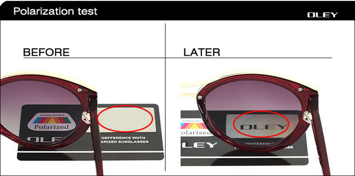 Oley Cat Eye Sunglasses Women Brand Designer Polarized Y7416 Sunglasses Oley