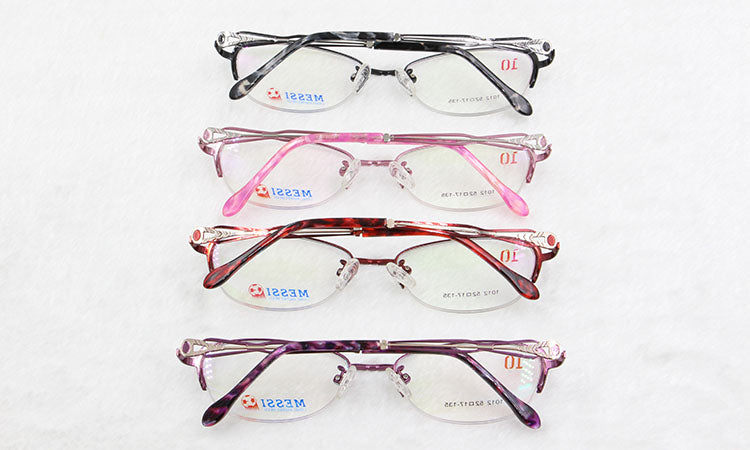 Bclear Women Cat Eye Metal Alloy Eyeglasses Half Frame 1012 Semi Rim Bclear