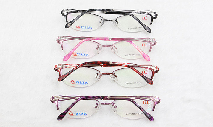Bclear Women Cat Eye Metal Alloy Eyeglasses Half Frame 1012 Semi Rim Bclear