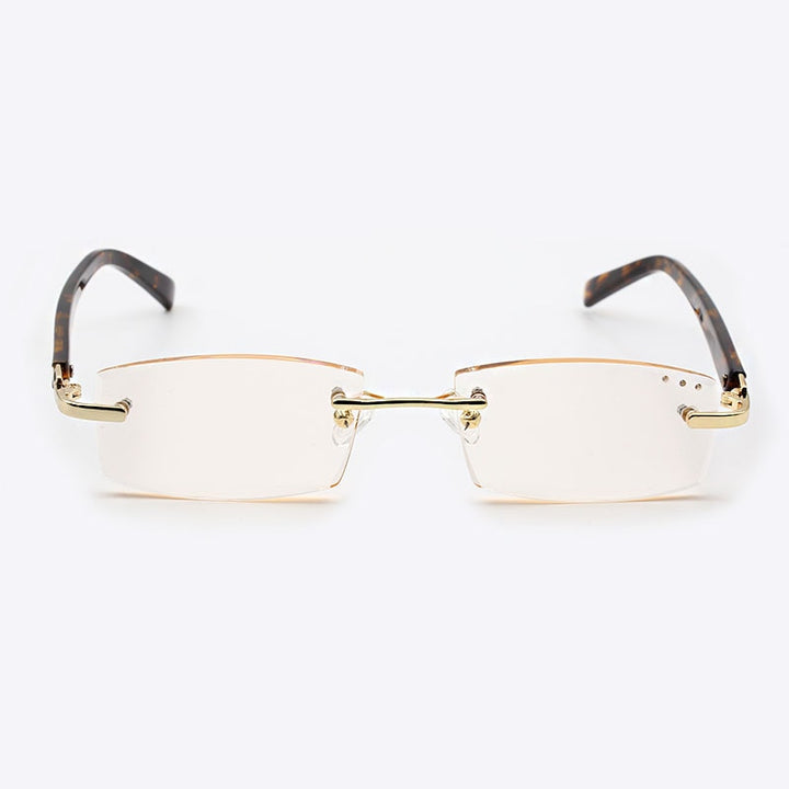 Hotochki Women's Rimless Square Alloy Reading Glasses 5822 Reading Glasses Hotochki