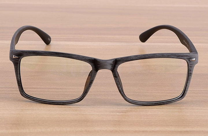 Reven Jate Unisex Full Rim Square Acetate Eyeglasses Wooden Pattern 922 Reading Glasses Reven Jate