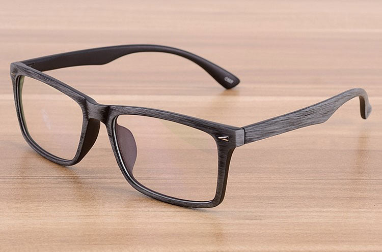 Reven Jate Unisex Full Rim Square Acetate Eyeglasses Wooden Pattern 922 Reading Glasses Reven Jate