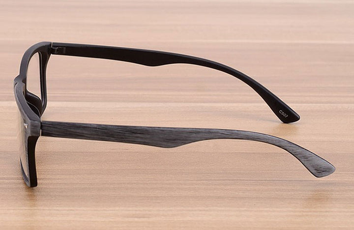 Reven Jate Unisex Full Rim Square Acetate Eyeglasses Wooden Pattern 922 Reading Glasses Reven Jate