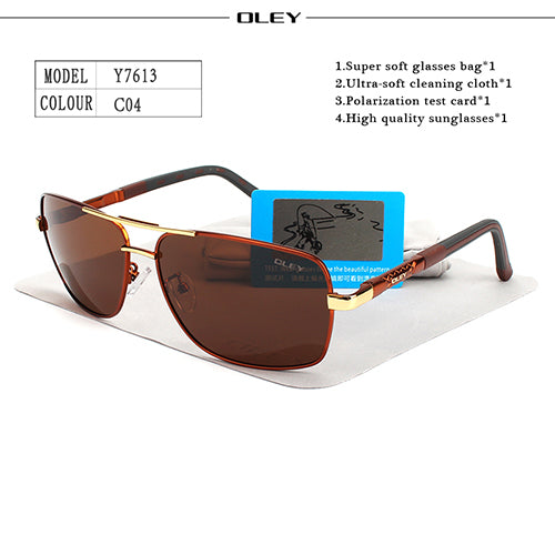 Oley Brand Y7613 Polarized Sunglasses Men Driving Uv400 Sunglasses Oley Y7613 C4