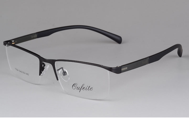 Bclear Men's Eyeglasses Semi Rim Square Alloy Semi Rim Bclear