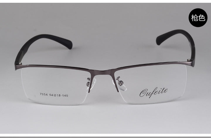 Bclear Men's Eyeglasses Semi Rim Square Alloy Semi Rim Bclear