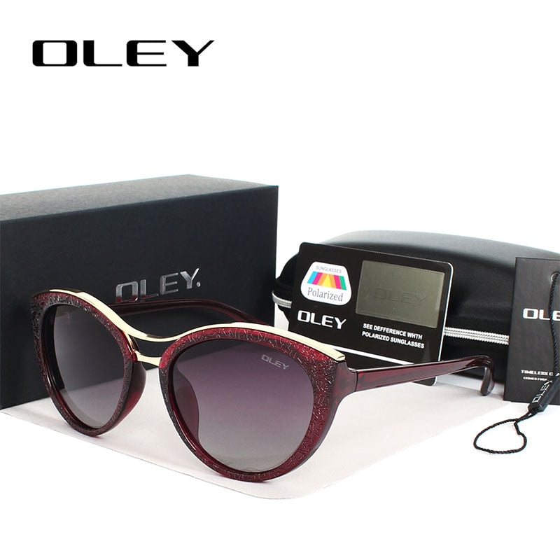Oley Cat Eye Sunglasses Women Brand Designer Polarized Y7416 Sunglasses Oley