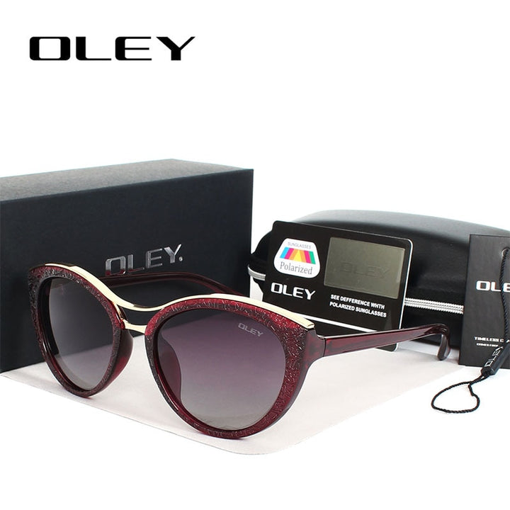 Oley Cat Eye Sunglasses Women Brand Designer Polarized Y7416 Sunglasses Oley