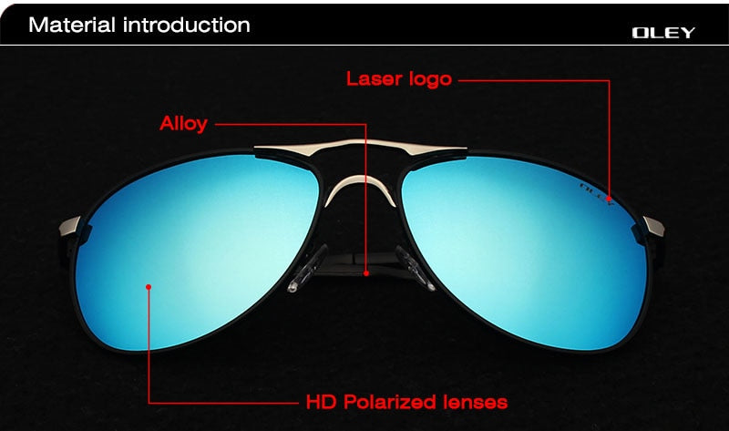 Oley Brand Men's Polarized Driving Sunglasses Women Pilot Blue Coating Y7611 Sunglasses Oley