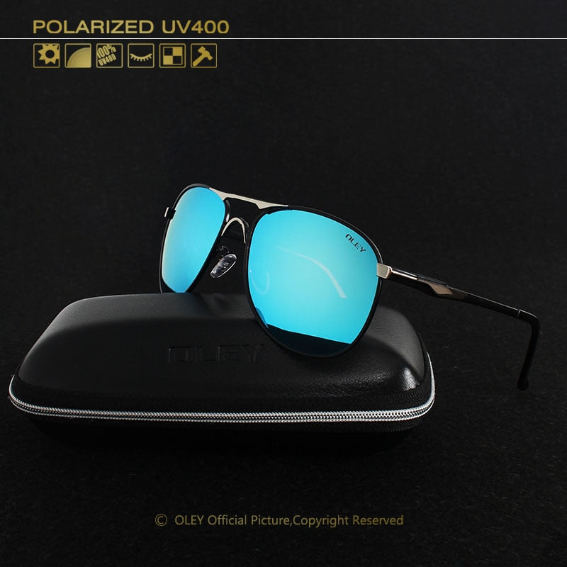 Oley Brand Men's Polarized Driving Sunglasses Women Pilot Blue Coating Y7611 Sunglasses Oley