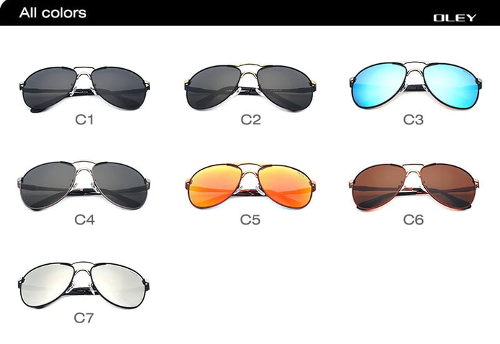 Oley Brand Men's Polarized Driving Sunglasses Women Pilot Blue Coating Y7611 Sunglasses Oley