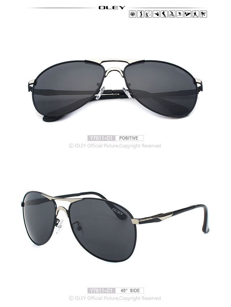Oley Brand Men's Polarized Driving Sunglasses Women Pilot Blue Coating Y7611 Sunglasses Oley