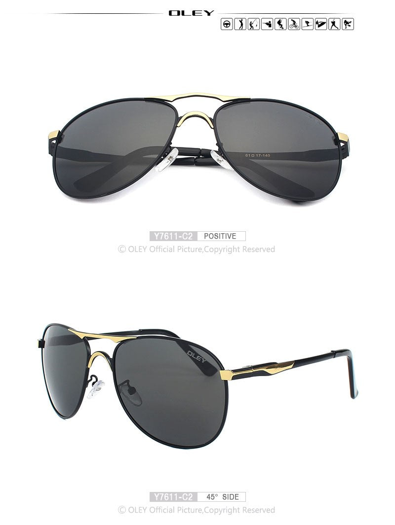 Oley Brand Men's Polarized Driving Sunglasses Women Pilot Blue Coating Y7611 Sunglasses Oley