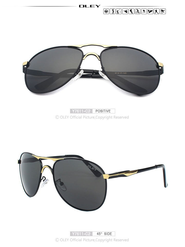 Oley Brand Men's Polarized Driving Sunglasses Women Pilot Blue Coating Y7611 Sunglasses Oley