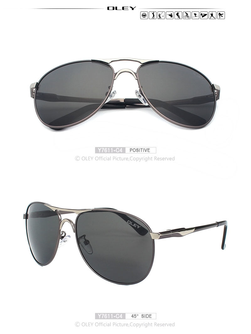 Oley Brand Men's Polarized Driving Sunglasses Women Pilot Blue Coating Y7611 Sunglasses Oley
