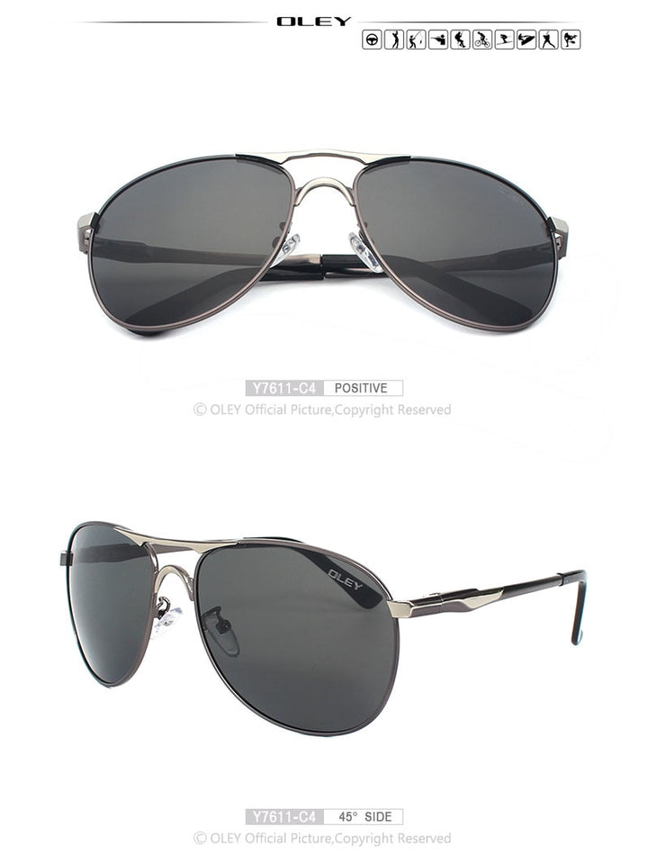 Oley Brand Men's Polarized Driving Sunglasses Women Pilot Blue Coating Y7611 Sunglasses Oley