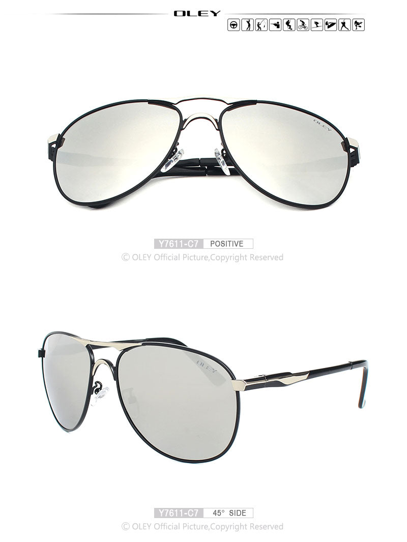 Oley Brand Men's Polarized Driving Sunglasses Women Pilot Blue Coating Y7611 Sunglasses Oley