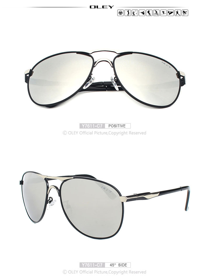 Oley Brand Men's Polarized Driving Sunglasses Women Pilot Blue Coating Y7611 Sunglasses Oley