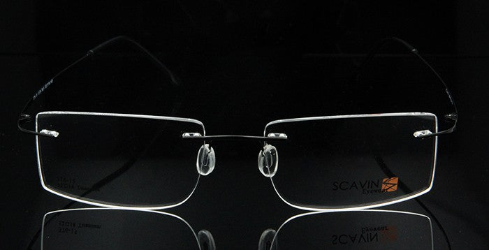 Esnbie Computer Rimless Titanium Glasses Frame Men Memory Eyeglass Frames 7 Colors Square Shape Rimless Esnbie