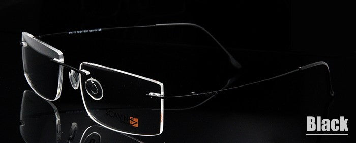 Esnbie Computer Rimless Titanium Glasses Frame Men Memory Eyeglass Frames 7 Colors Square Shape Rimless Esnbie