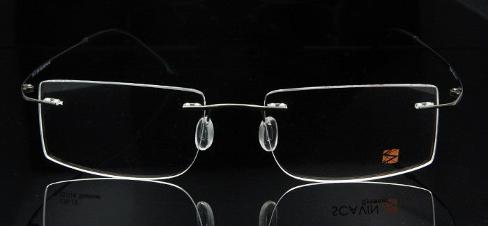 Esnbie Computer Rimless Titanium Glasses Frame Men Memory Eyeglass Frames 7 Colors Square Shape Rimless Esnbie