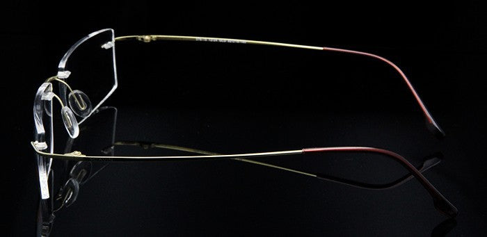 Esnbie Computer Rimless Titanium Glasses Frame Men Memory Eyeglass Frames 7 Colors Square Shape Rimless Esnbie