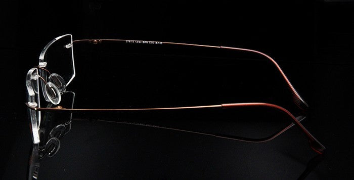 Esnbie Computer Rimless Titanium Glasses Frame Men Memory Eyeglass Frames 7 Colors Square Shape Rimless Esnbie