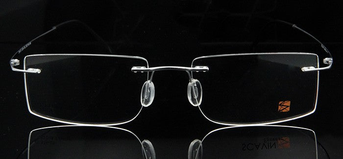Esnbie Computer Rimless Titanium Glasses Frame Men Memory Eyeglass Frames 7 Colors Square Shape Rimless Esnbie