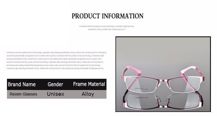 Reven Jate Women's Semi Rim Alloy Eyeglasses 2329 Semi Rim Reven Jate