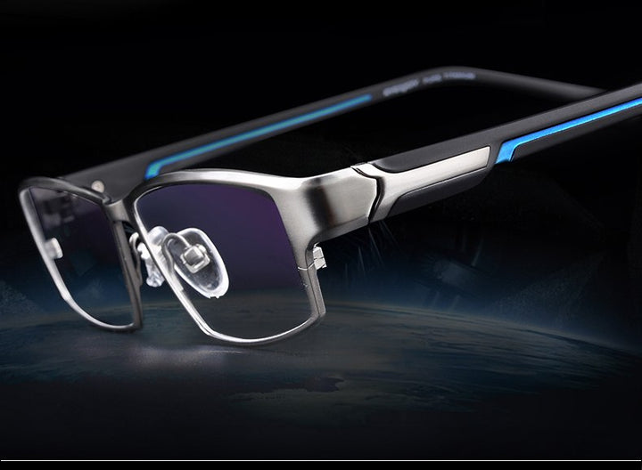 Reven Jate Men's Full Rim Ip Electronic Plated Titanium Eyeglasses Ej267 Full Rim Reven Jate