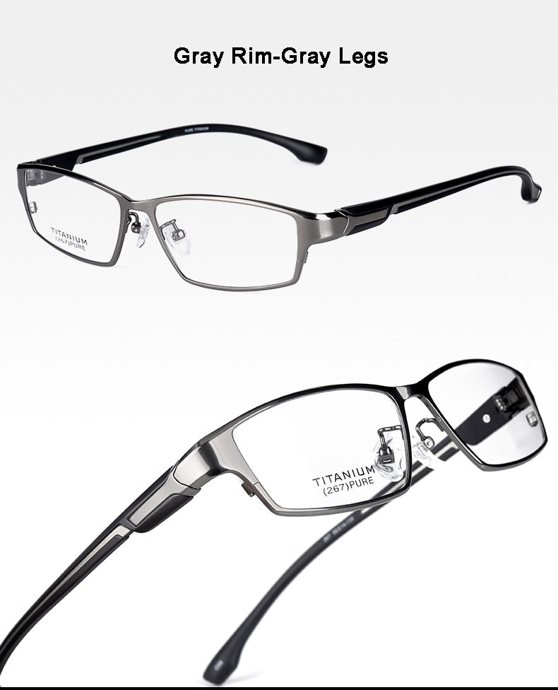 Reven Jate Men's Full Rim Ip Electronic Plated Titanium Eyeglasses Ej267 Full Rim Reven Jate