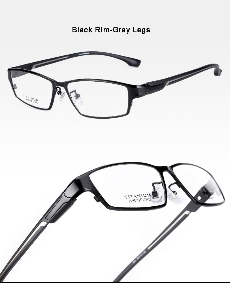 Reven Jate Men's Full Rim Ip Electronic Plated Titanium Eyeglasses Ej267 Full Rim Reven Jate