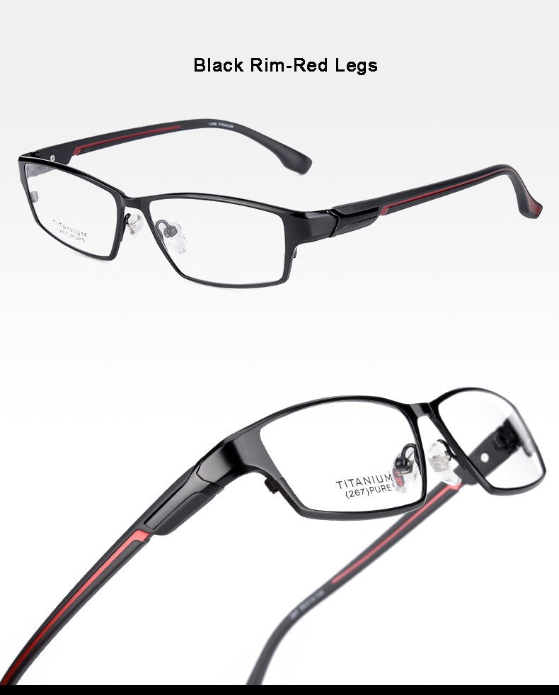 Reven Jate Men's Full Rim Ip Electronic Plated Titanium Eyeglasses Ej267 Full Rim Reven Jate