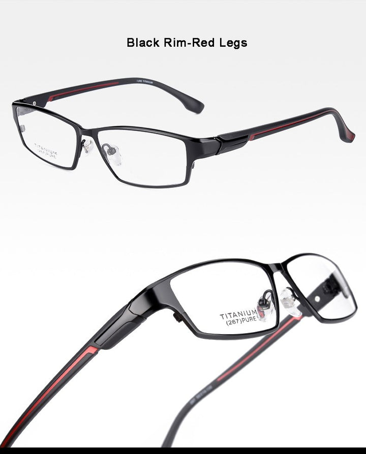 Reven Jate Men's Full Rim Ip Electronic Plated Titanium Eyeglasses Ej267 Full Rim Reven Jate