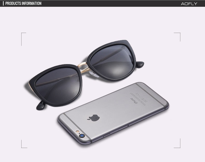 Aofly Women's Polarized Alloy Cat Eye Sunglasses A105 Sunglasses Aofly