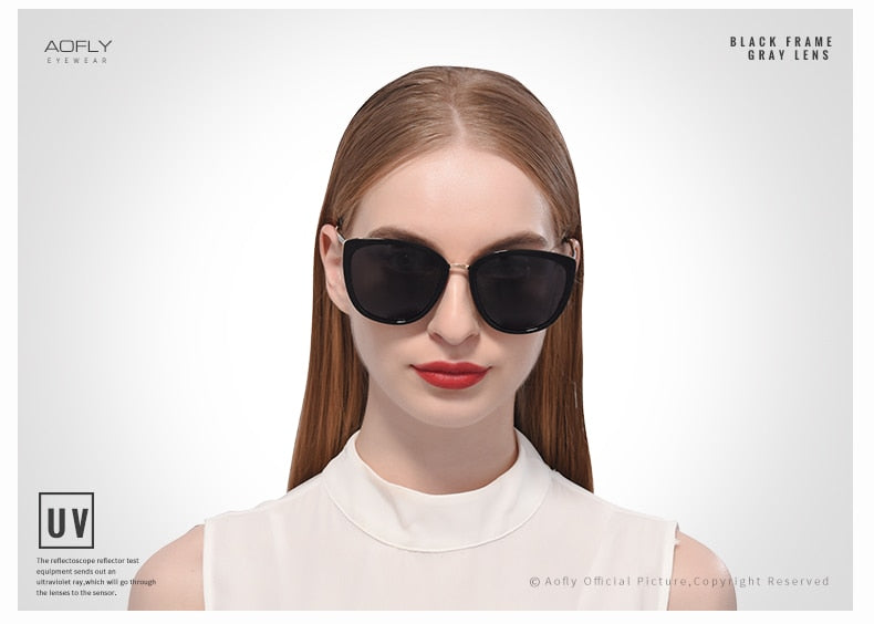 Aofly Women's Polarized Alloy Cat Eye Sunglasses A105 Sunglasses Aofly