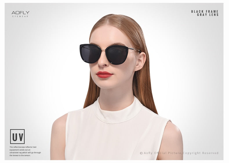 Aofly Women's Polarized Alloy Cat Eye Sunglasses A105 Sunglasses Aofly