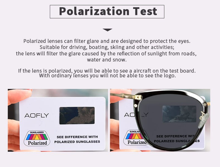 Aofly Women's Polarized Alloy Cat Eye Sunglasses A105 Sunglasses Aofly