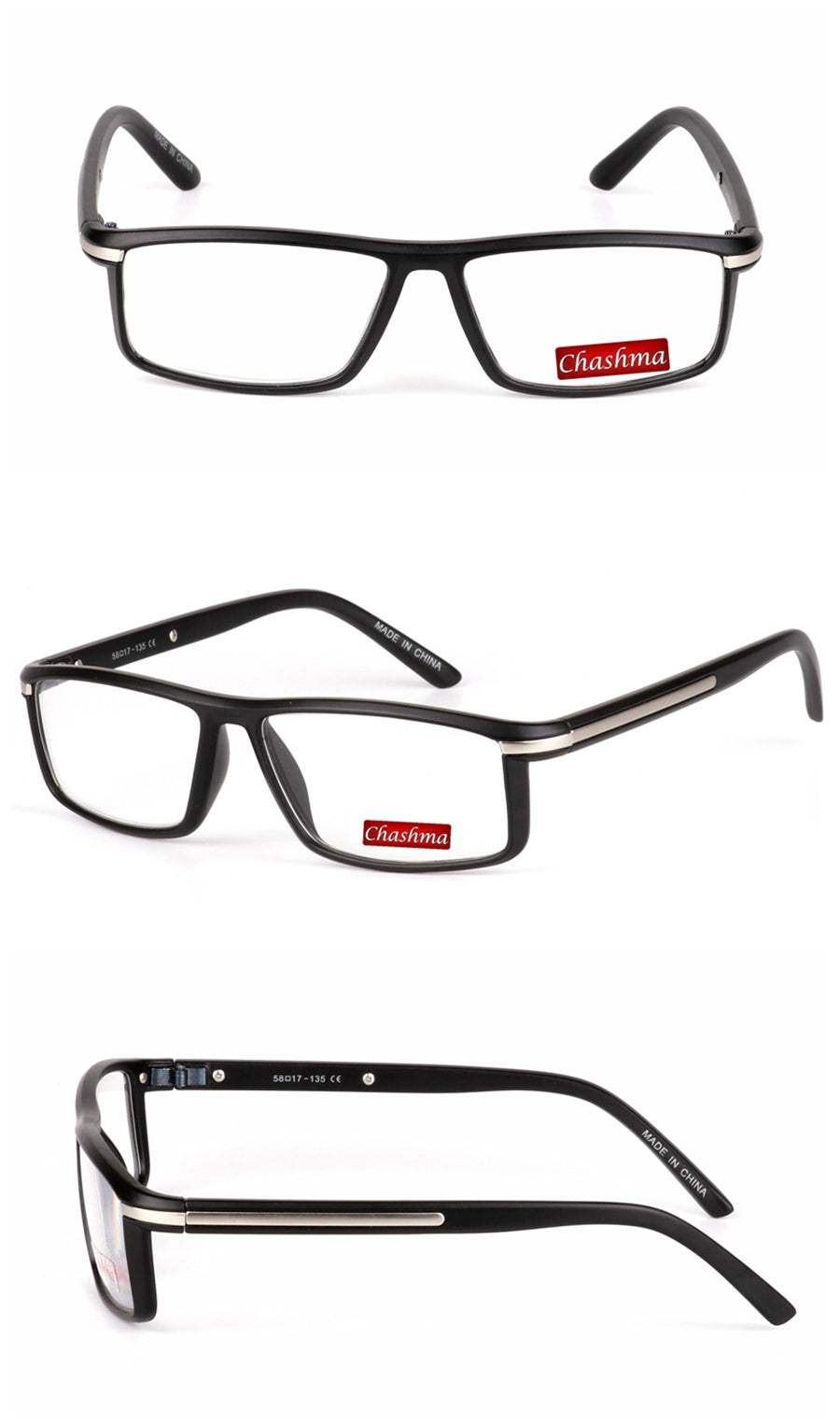 Chashma Unisex Full Rim Square Titanium Tr 90  Reading Glasses 1356 Reading Glasses Chashma
