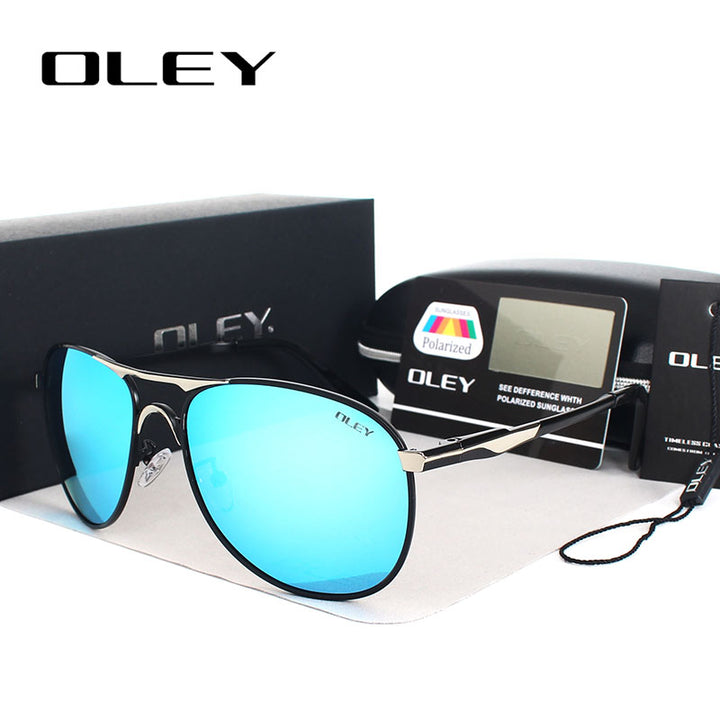 Oley Brand Men's Polarized Driving Sunglasses Women Pilot Blue Coating Y7611 Sunglasses Oley   