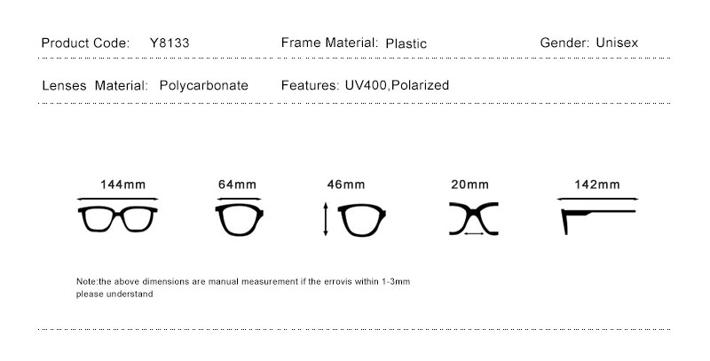 Oley Classic Polarized Sunglasses Men Glasses Driving Coating Black Frame Fishing Driving Y8133 Sunglasses Oley