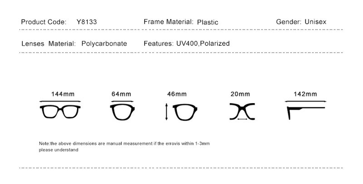 Oley Classic Polarized Sunglasses Men Glasses Driving Coating Black Frame Fishing Driving Y8133 Sunglasses Oley