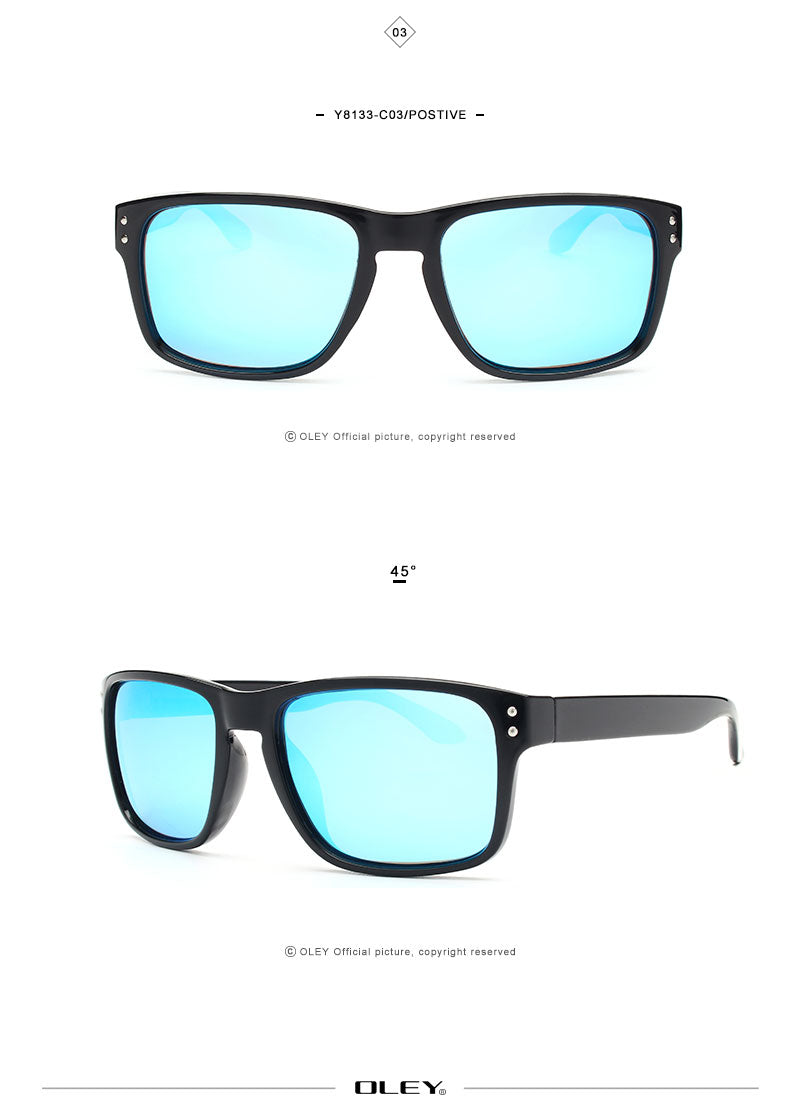 Oley Classic Polarized Sunglasses Men Glasses Driving Coating Black Frame Fishing Driving Y8133 Sunglasses Oley