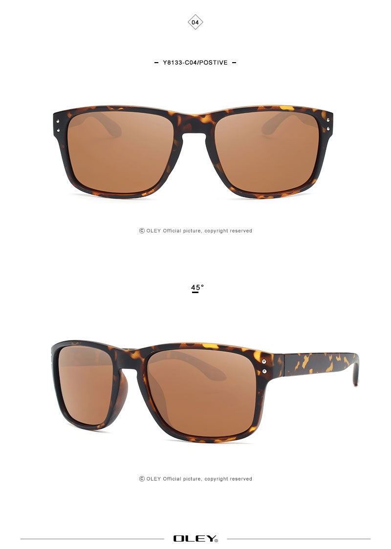 Oley Classic Polarized Sunglasses Men Glasses Driving Coating Black Frame Fishing Driving Y8133 Sunglasses Oley