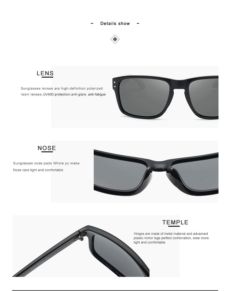 Oley Classic Polarized Sunglasses Men Glasses Driving Coating Black Frame Fishing Driving Y8133 Sunglasses Oley