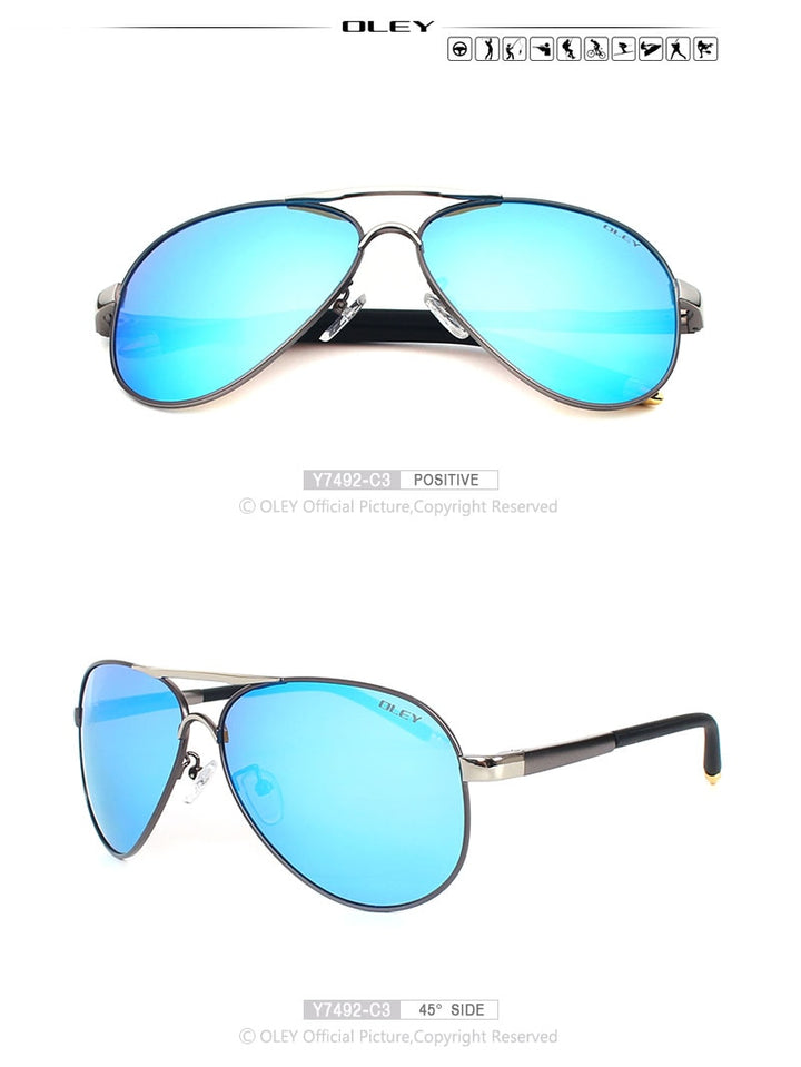 Oley Brand Unisex Polarized Sunglasses Men Women Driving Coating Spectacles Y7492 Sunglasses Oley